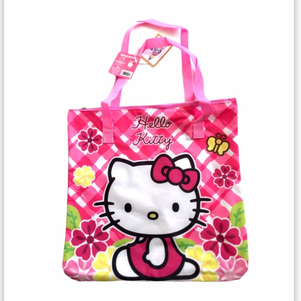 NWT Hello Kitty Canvas Tote. Pink 15”x 15”